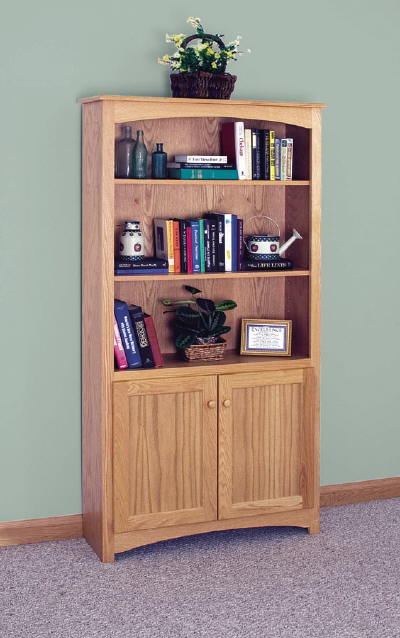 Unfinished Wood Bookshelves on Finished Shaker Bookcase