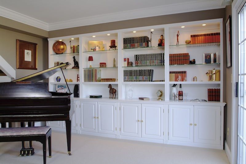 custom cabinets, bookcases, built-ins, bookshelves, entertainment