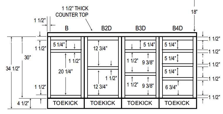 Woodcraft base cabinet specifications