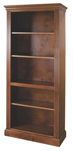 Fluted bookcase in Caramel finish