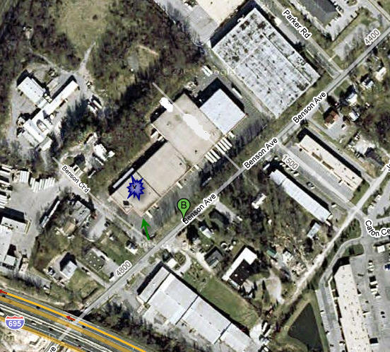 Satellite photo of warehouse location