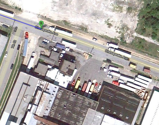 Satellite photo of warehouse location
