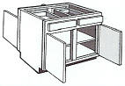 Kitchen Island Base Cabinet, 30"w x 34 1/2"h x 24"d