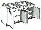 Kitchen Island Base Cabinet, 48"w x 34 1/2"h x 24"d