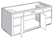 Vanity Combination Cabinet, 54"w x 30"h x 21"d