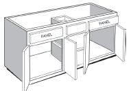 Vanity Combination Cabinet, 54"w x 30"h x 21"d