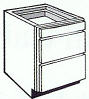 Vanity 3-Drawer Cabinet, 15"w x 30"h x 21"d