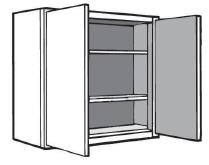 W2436: Kitchen Wall Cabinet, 24"w x 36"h x 12"d