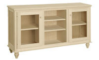 Cottage Semi-Custom Entertainment Stand, 3 Sections, 2 Glass Doors, 17"D
