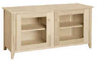 Shaker Semi-Custom Entertainment Stand, 2 Sections, 2 Glass Doors, 17"D