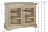 Georgetown Semi-Custom Entertainment Stand, 2 Sections, 2 Glass Doors, 16"D