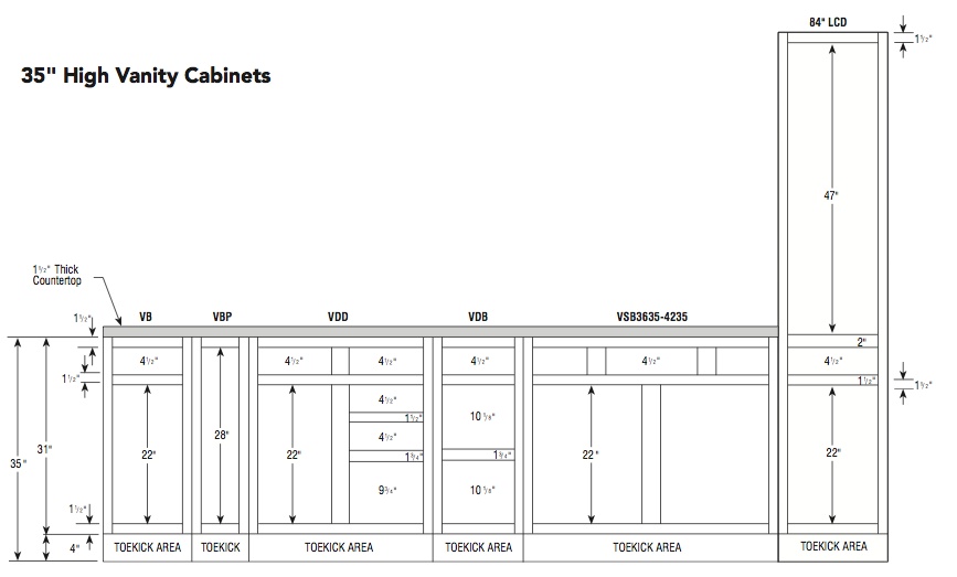 Aristokraft 30H Vanity Cabinet Specifications