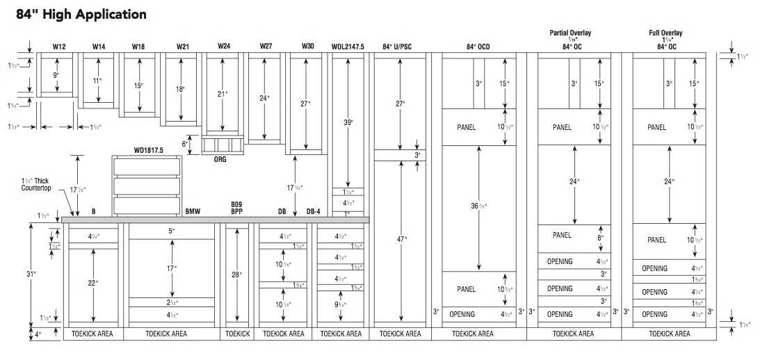 Aristokraft 84H tall cabinet specifications