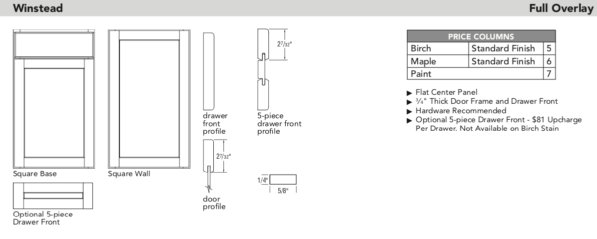 Aristokraft door specs Winstead