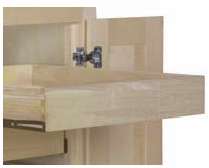 unfinished kitchen cabinet with pull-out tray