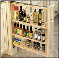 Kitchen Base Filler Organizer, 3"W x 30"H x 23"D with Full-Extension Slides and Adjustable Shelves  