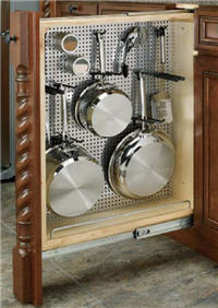 Kitchen Base Filler Organizer, 3"W x 30"H x 23"D with Full-Extension Slides and Stainless Steel Panel  