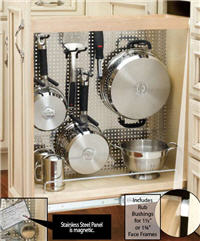 Kitchen Base Pull-Out Organizer, 8"W x 25-1/2"H x 22-1/2"D, with Full-Extension Slides and Stainless Steel Panel  