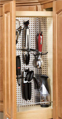 Kitchen Wall Pull-Out Organizer, 5"W x 27-7/8"H x 10-3/4"D, with Stainless Steel Panel