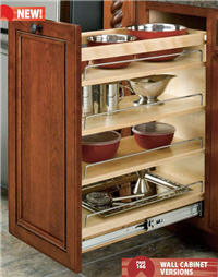 Kitchen Base Pull-Out Organizer, 5"W x 25-1/2"H x 22-1/2"D, with Full-Extension Slides  