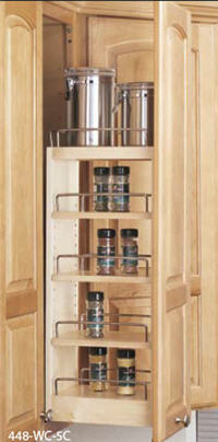 Kitchen Wall Pull-Out Organizer, 5"W x 26-1/4"H x 10-3/4"D, with Adjustable Shelves