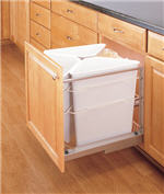 Waste Recycling Center, Triple 25-Quart Pull-Out with Soft-Closing Slides (White)