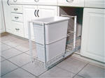 Trash Bin, Single 30-Quart Pull-Out with Full-Extension Slides (White)