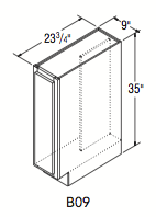 BASE CABINET (9"W x 35"H x 23.75"D) 