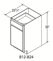 BASE CABINET (12"W x 35"H x 23.75"D) 