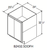 BASE FULL HEIGHT 32.5 (24"W x 32.5"H x 23.75"D) 