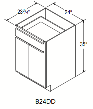 BASE CABINET DOUBLE DOOR (24"W x 35"H x 23.75"D) 