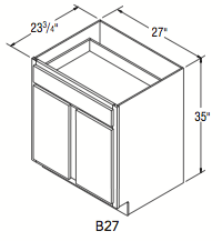 BASE CABINET (27"W x 35"H x 23.75"D) 