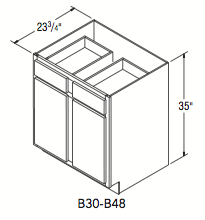 BASE CABINET (30"W x 35"H x 23.75"D) 