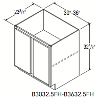 BASE FULL HEIGHT 32.5 (30"W x 32.5"H x 23.75"D) 