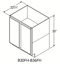 BASE FULL HEIGHT (30"W x 35"H x 23.75"D) 