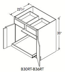 BASE CABINET W/ROLL TRAY (30"W x 35"H x 23.75"D) 