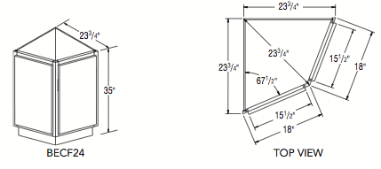 BASE END CABINET (24"W x 35"H x 23.75"D) 