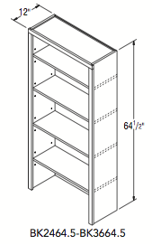 BOOKCASE (24"W x 64.5"H x 12"D) 