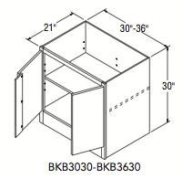 BOOKCASE BASE (30"W x 30"H x 21"D) 