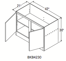 BOOKCASE BASE (42"W x 30"H x 21"D) 