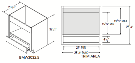 BASE MICROWAVE 32.5 (30"W x 32.5"H x 23.75"D) 