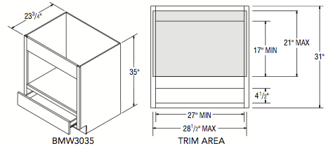 BASE MICROWAVE (30"W x 35"H x 23.75"D) 