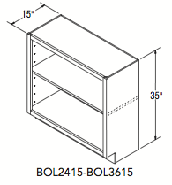 BASE OPEN CABINET (24"W x 35"H x 15"D) 