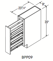 BASE W/PANTRY PULLOUT (9"W x 35"H x 23.75"D) 