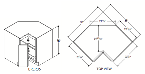 BASE ROTO EASY REACH (36"W x 35"H x 23.75"D) 