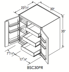 BASE SUPERCABINET (30"W x 35"H x 23.75"D) 