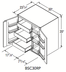 BASE SUPERCABINET (30"W x 35"H x 23.75"D) 