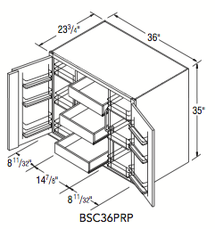 BASE SUPERCABINET (36"W x 35"H x 23.75"D) 