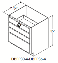 DRAWER BASE 4DRW W/FALSE PANEL (30"W x 32.5"H x 23.75"D) 