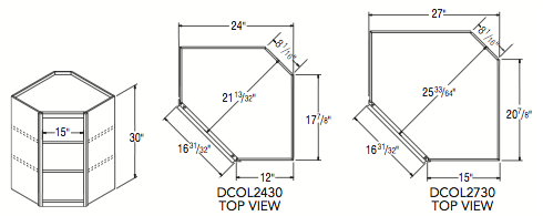 DIAGONAL WOL CABINET (27"W x 30"H x 15"D) 
